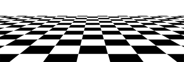 Floor in perspective with checkerboard texture Empty chess board Vector illustration