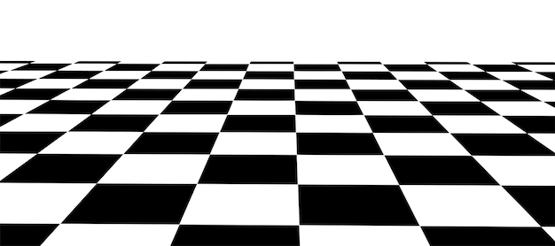 Floor in perspective with checkerboard texture Empty chess board Vector illustration