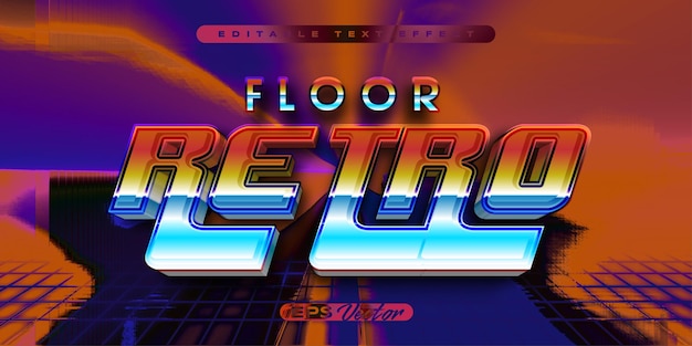 Floor retro Y2K editable text effect