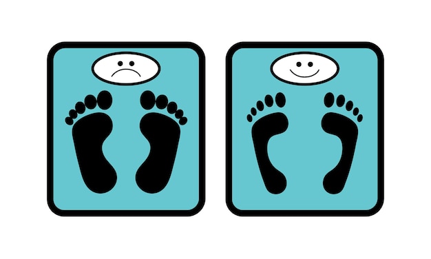 Vector floor scales with the image of feet and smilies instead of the dial