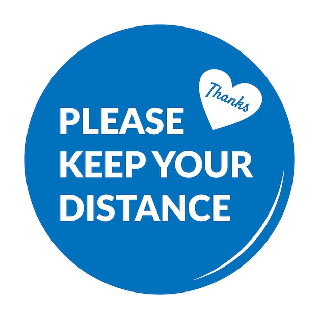 Floor sticker keep distance sign social distance warning sign