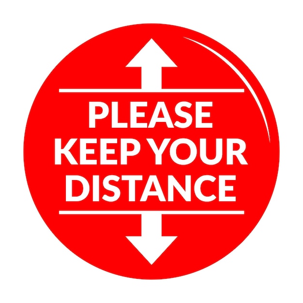 Floor sticker keep distance sign social distance warning sign