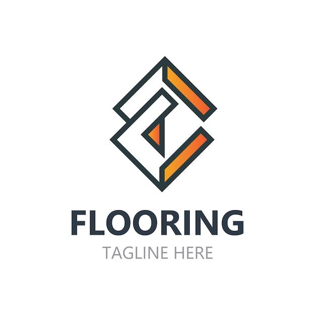フローリングのロゴ デザイン カスタム レイヤー ベクトル エレガントなビジネス店舗建物テンプレート