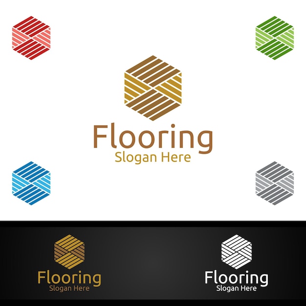 ベクトル 寄木細工の床の木製またはビニール広葉樹花崗岩のタイトルベクトルデザインのロゴ