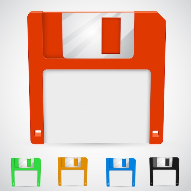 Of a floppy disk in different colors