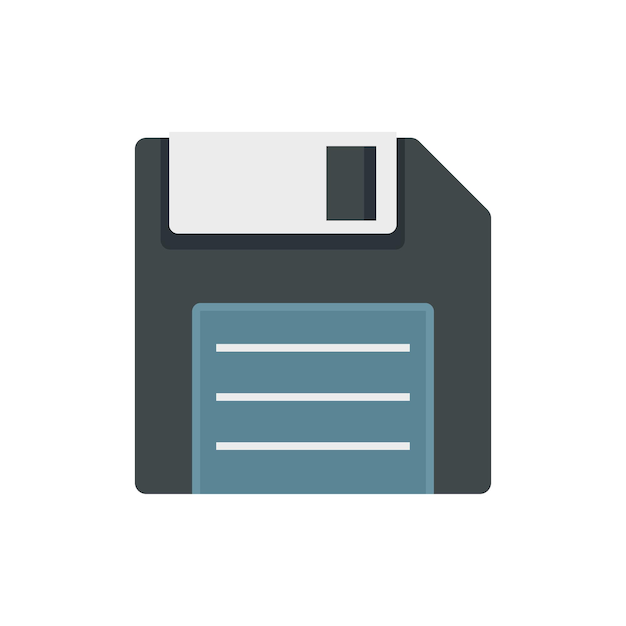 Vettore icona del disco floppy immagine piatta dell'icona del vettore del disco floppy isolata su sfondo bianco