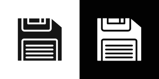 Floppy disk icoon platte lijn symbool set