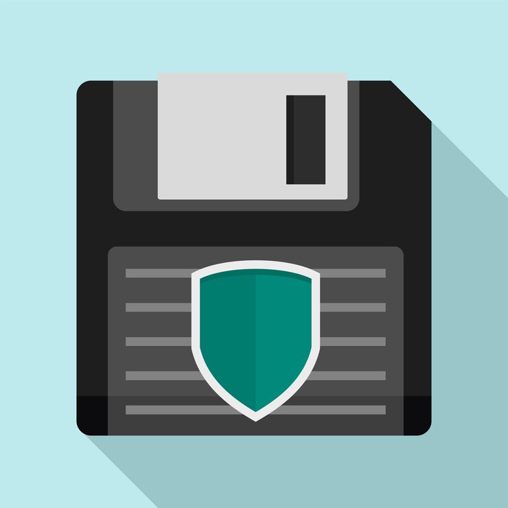 Vector floppy disk protected icon flat illustration of floppy disk protected vector icon for web design