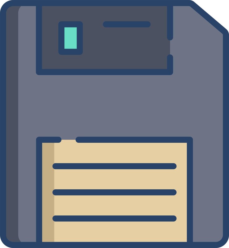 Vector floppysolid linear color vector illustration