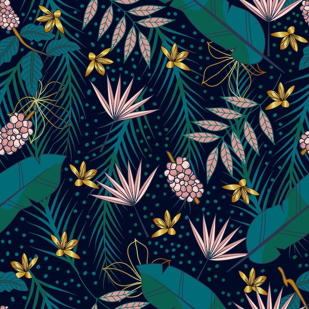 Flora abstract seamless pattern illustration patterns for textile fabrics or paper