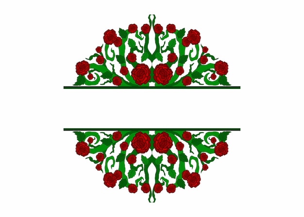 Флора и роза орнамент рама граница вектор для декоративного дизайна