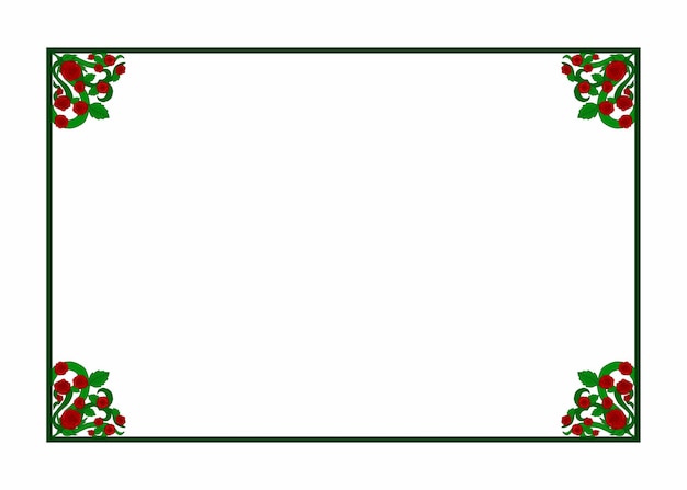 벡터 장식 디자인을 위한 플로라 및 로즈 장식 프레임 경계 터