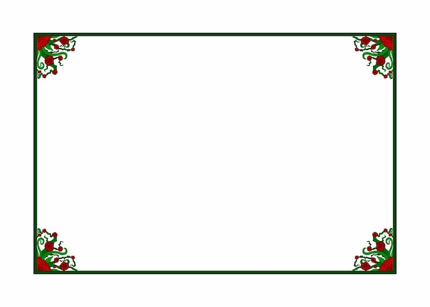 Flora en Rose Ornament Frame Border Vector voor decoratieontwerp