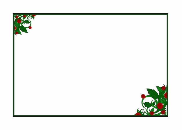 Flora en Rose Ornament Frame Border Vector voor decoratieontwerp