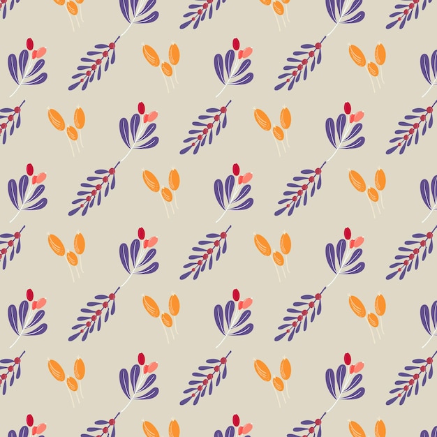 flora pattern background with retro color