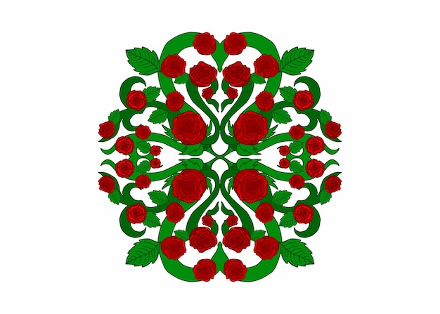 Flora and Rose Ornament Frame Border Vector For Decoration Design