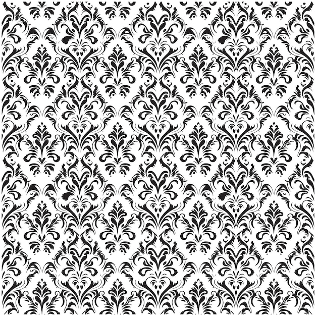 Floral Abstract black white pattern vector art