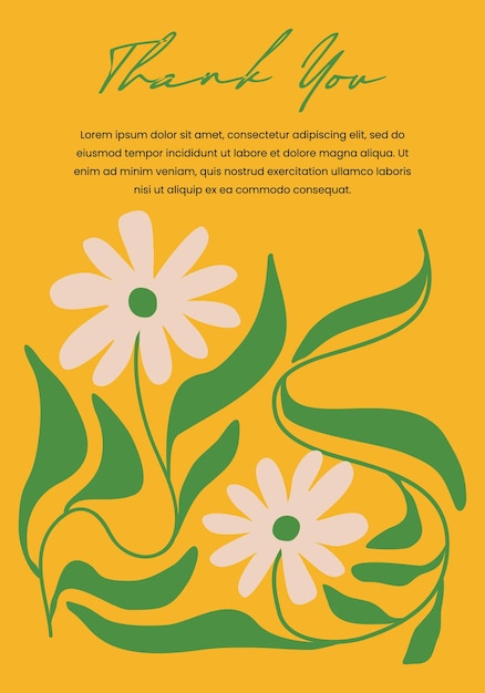 Floral abstract elements Modern botanical background for poster greeting card or invitation design