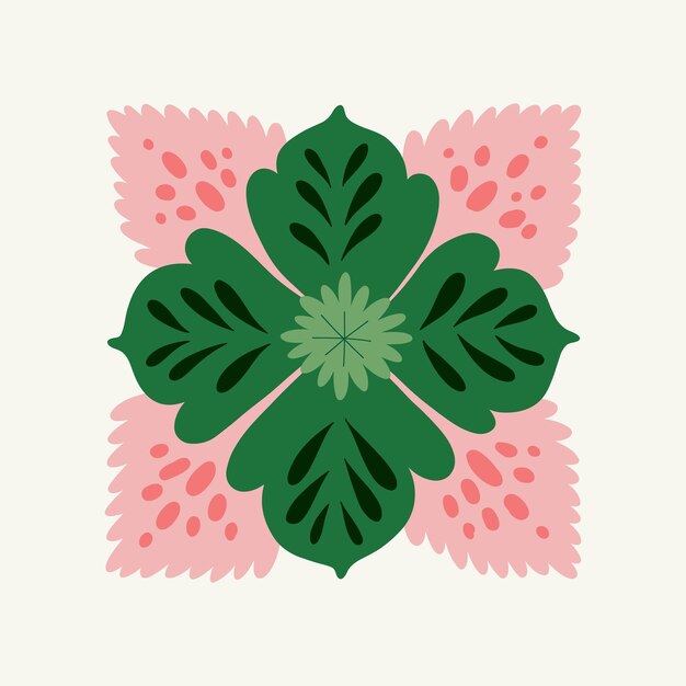 Vector floral abstract elements tropical botanical composition modern trendy matisse minimal style floral