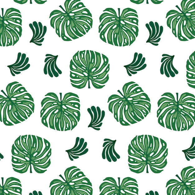 Floral abstract seamless pattern tropical botanical composition modern trendy matisse minimal style