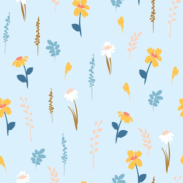 Floral abstract seamless pattern.