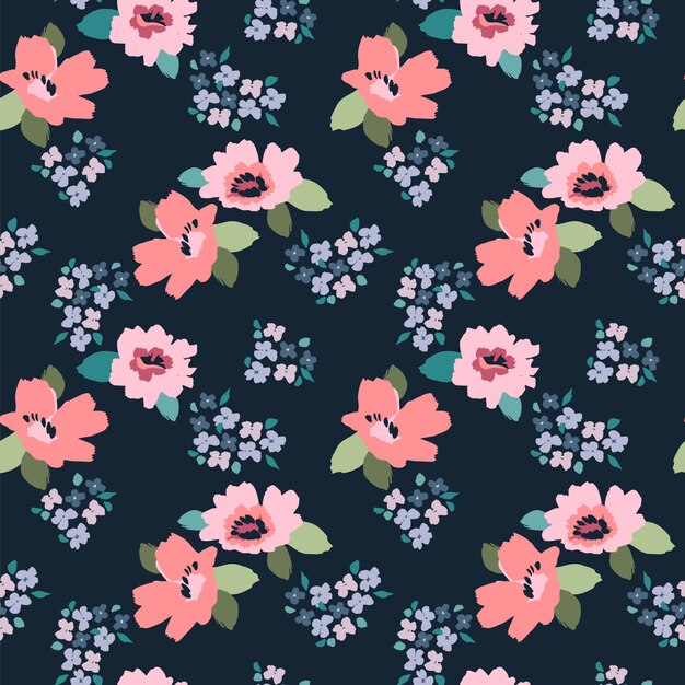 Floral abstract seamless pattern.