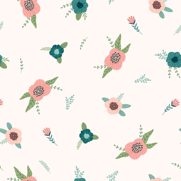 Floral abstract seamless pattern.