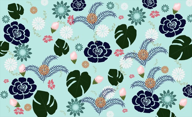 Floral abstract seamless pattern