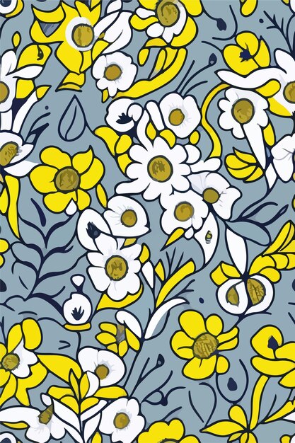 꽃 풍부 원활한 노란색 Cempaka 꽃 패턴