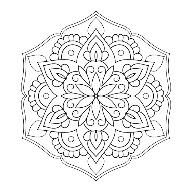 Floral achtergrond ontwerp mandala patroon met Arabische etnische stijl Indiase zwart-wit lijntekeningen