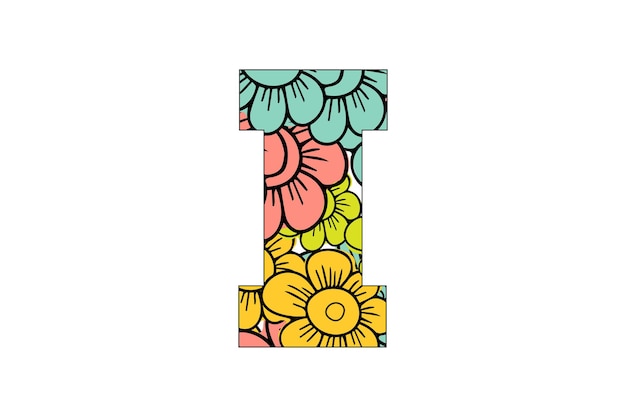 Floral Alphabet Clipart design