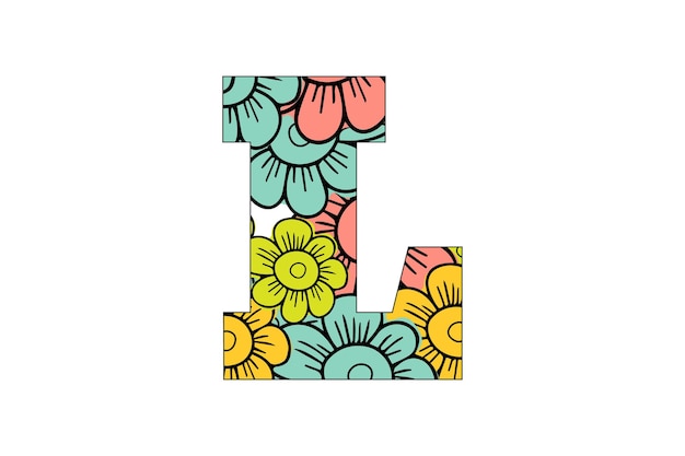 Floral Alphabet Clipart design