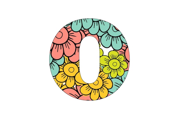 Floral Alphabet Clipart design