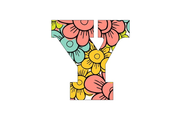 Floral Alphabet Clipart design