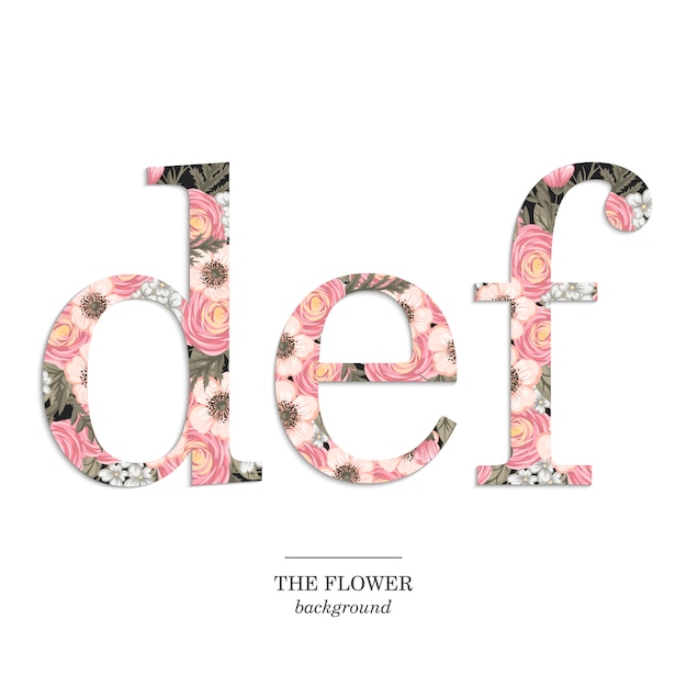 Vector floral alphabet set