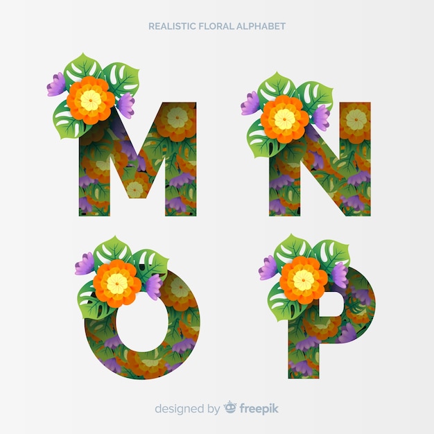 Vector floral alphabet