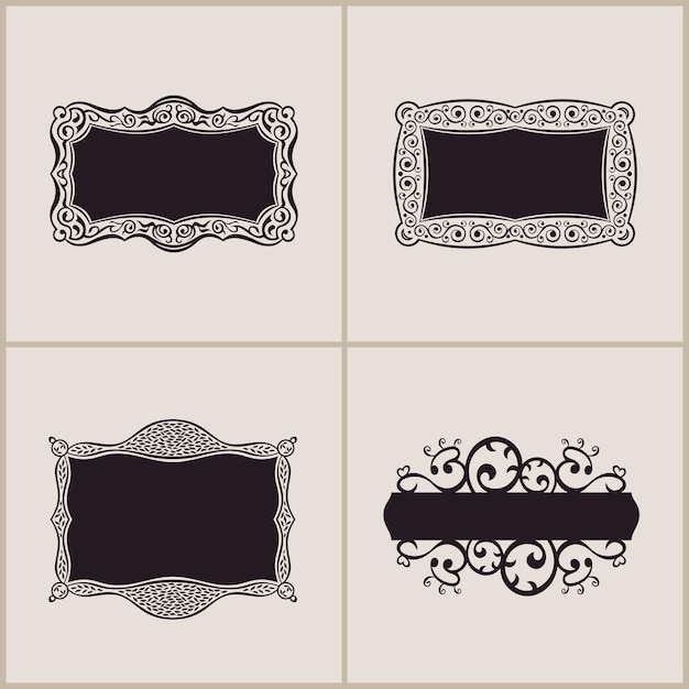 Vector floral art frames design