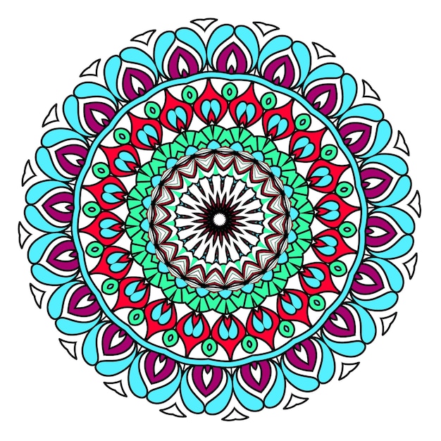 Floral art mandala. ethnic design with colorful ornament. arabesque medallion