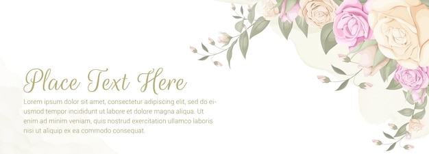 Vector floral backdrop banner for wedding background