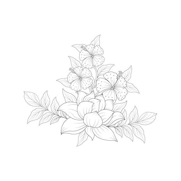 Floral background A bouquet of peonies on a white backgroundVector illustration graphic design