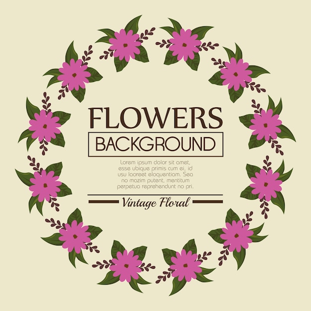 floral background decorative frame vector illustration design