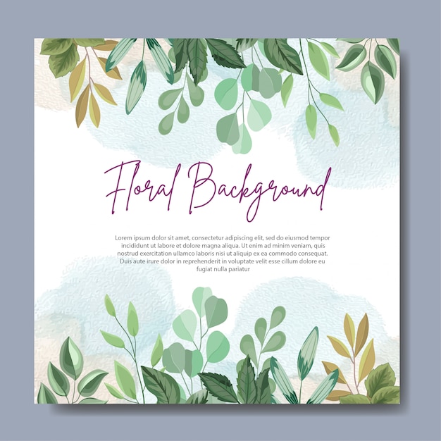 Vector floral background design with beautiful leaves