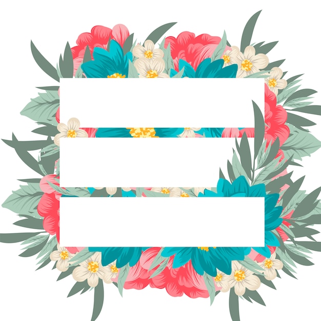 Floral background design with geometric elements