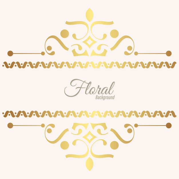 Floral background golden banner design