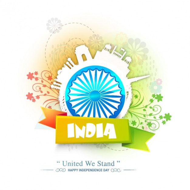 Vector floral background for indian independence day