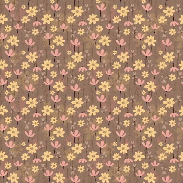 벡터 꽃 배경입니다. 색상으로 완벽 한 패턴입니다. 노란색과 분홍색 꽃. 그래픽 패턴.