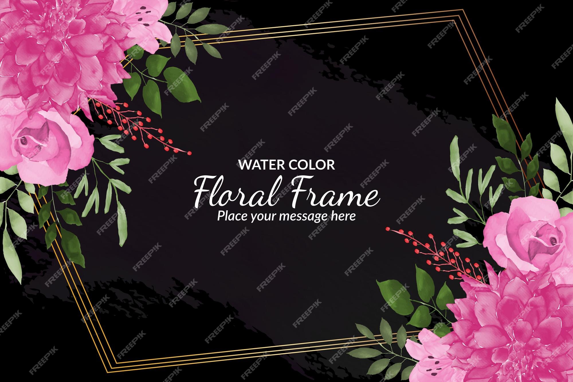Premium Vector | Floral background template with beautiful flower's and  leave's watercolor free vector
