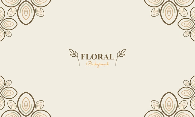 floral background with abstract natural shape leaf and floral ornament in soft pastel color style