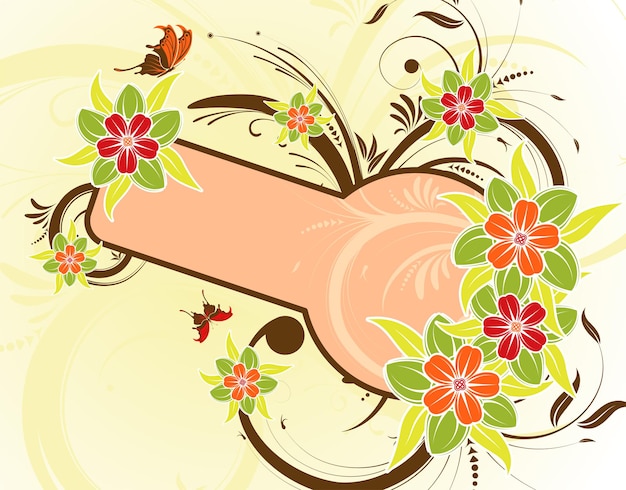 Vector floral background with butterfly element for design vector illustration