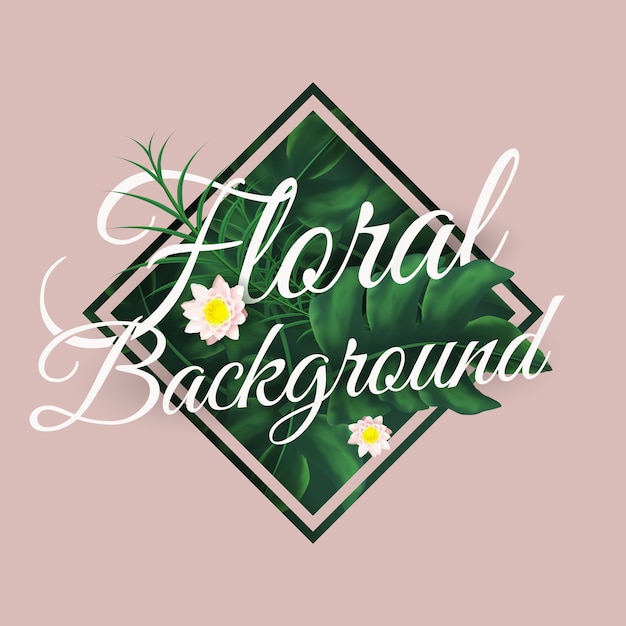 Floral background with creative typography